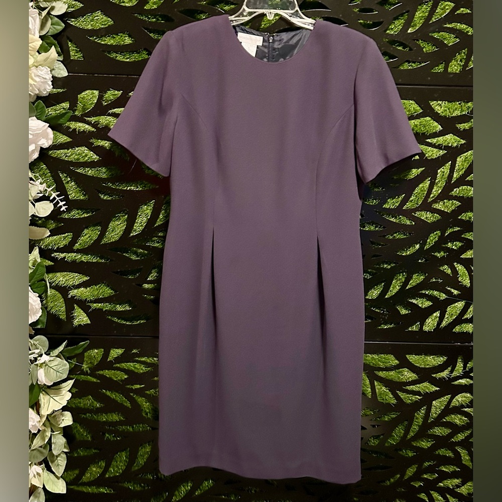 Worthington Classic Solid Deep Dark Blue Midi Dress, Women's size 14